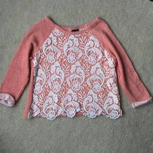 Peach and lace top